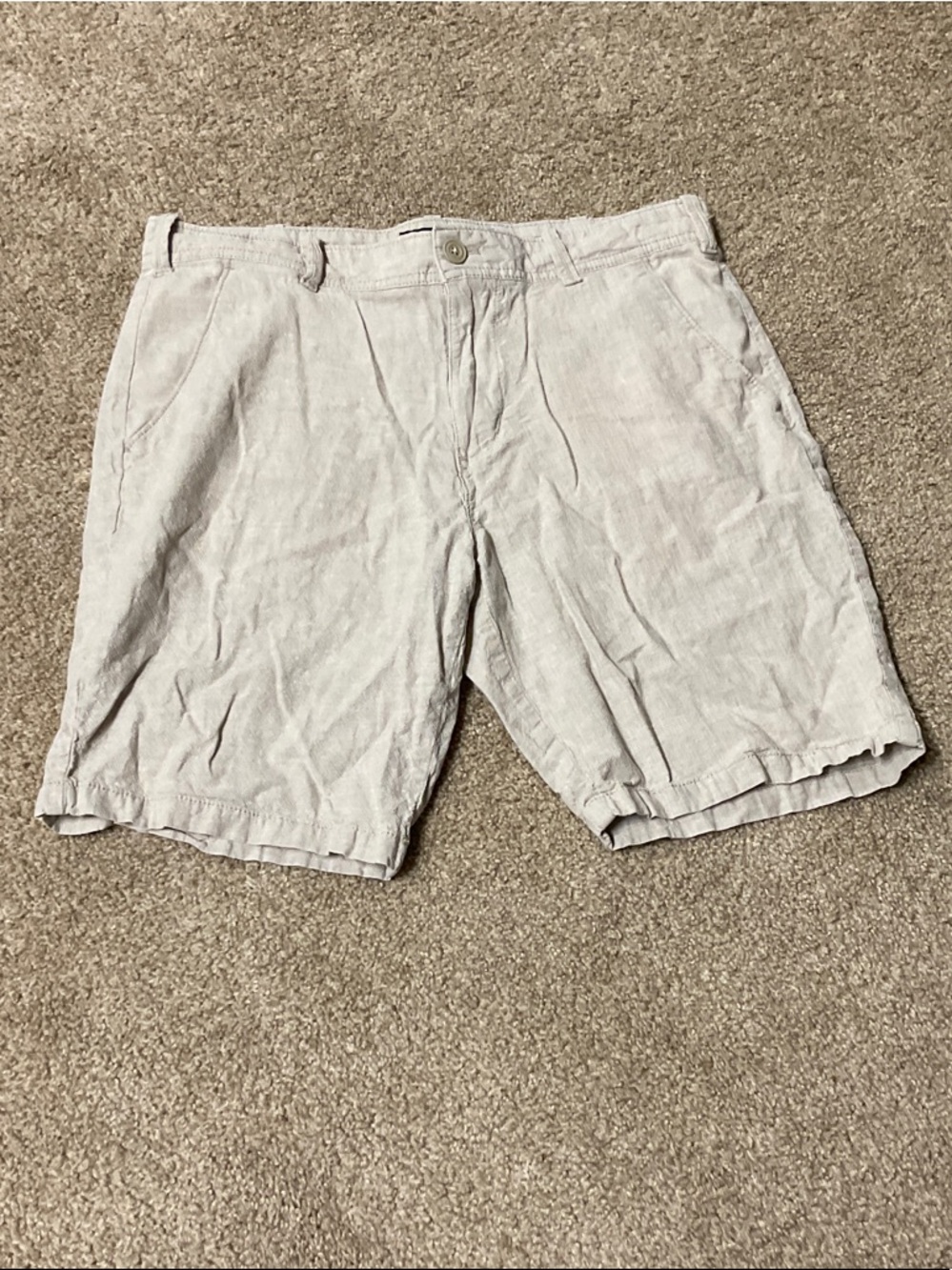 Express Men's Flat-Front Casual Shorts in Light Beige